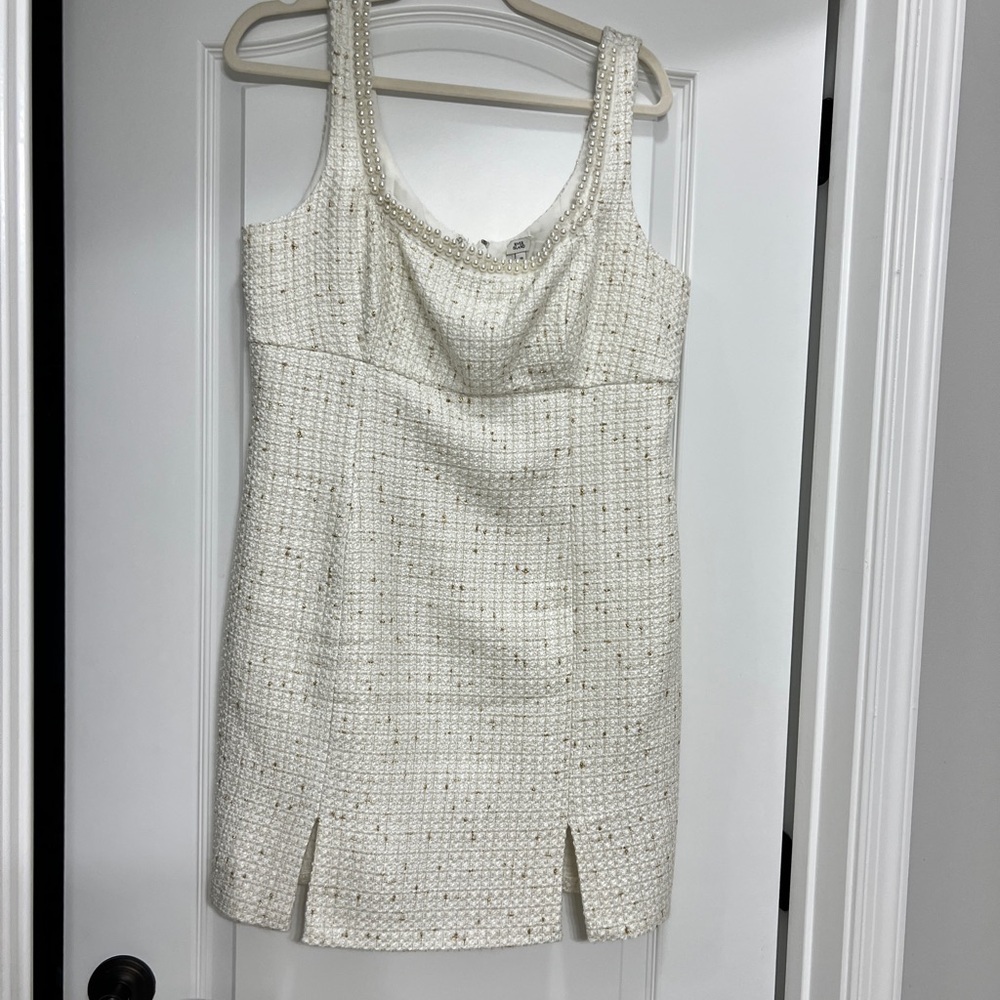 Elegant Cream Tweed Dress River Island